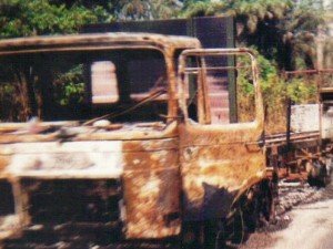 fioh.fund.sierra.leone.post.war.reconstruction. Rebel attack on convoy 1996