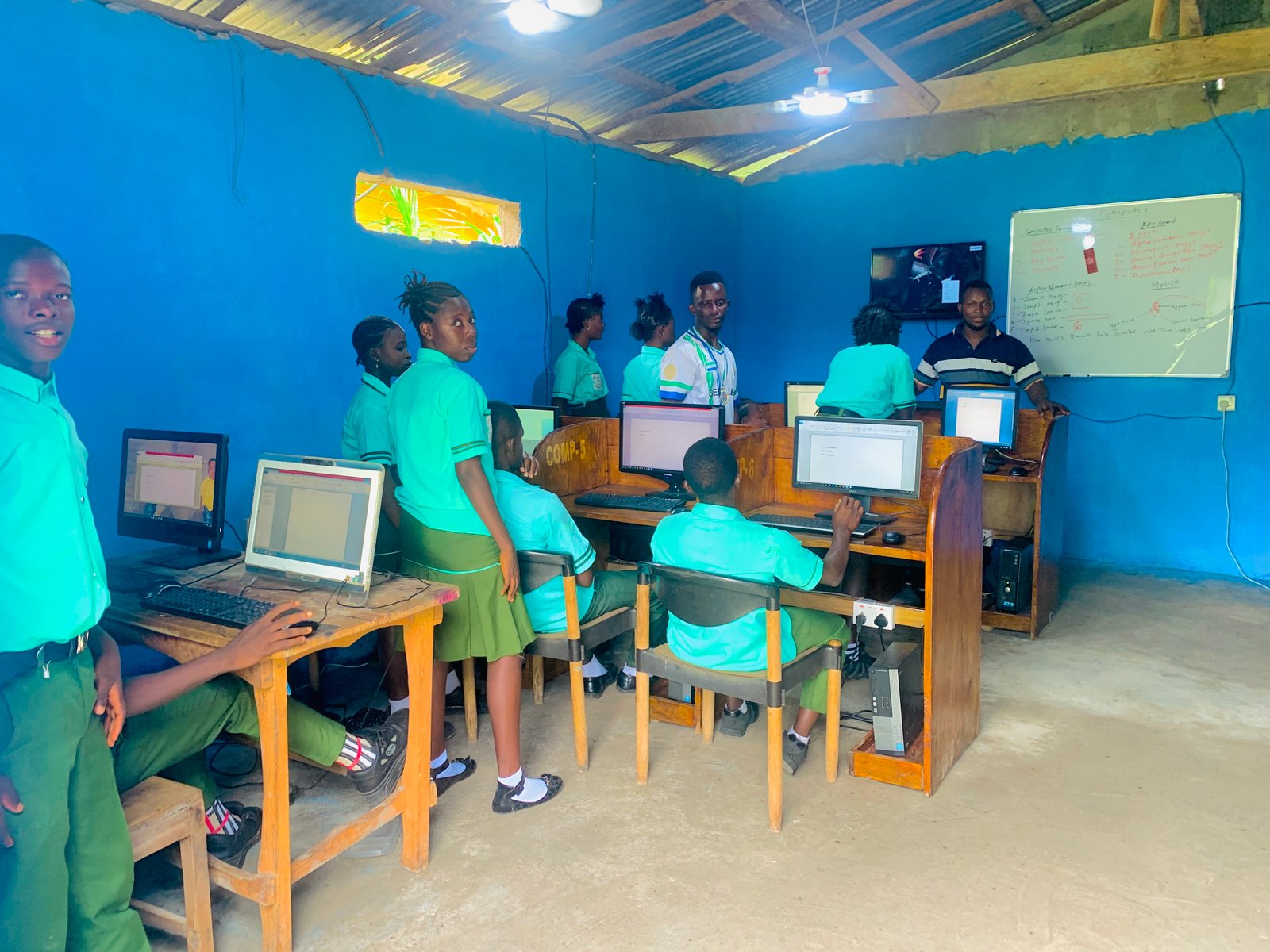 Students in computer lab, Sierra Leone