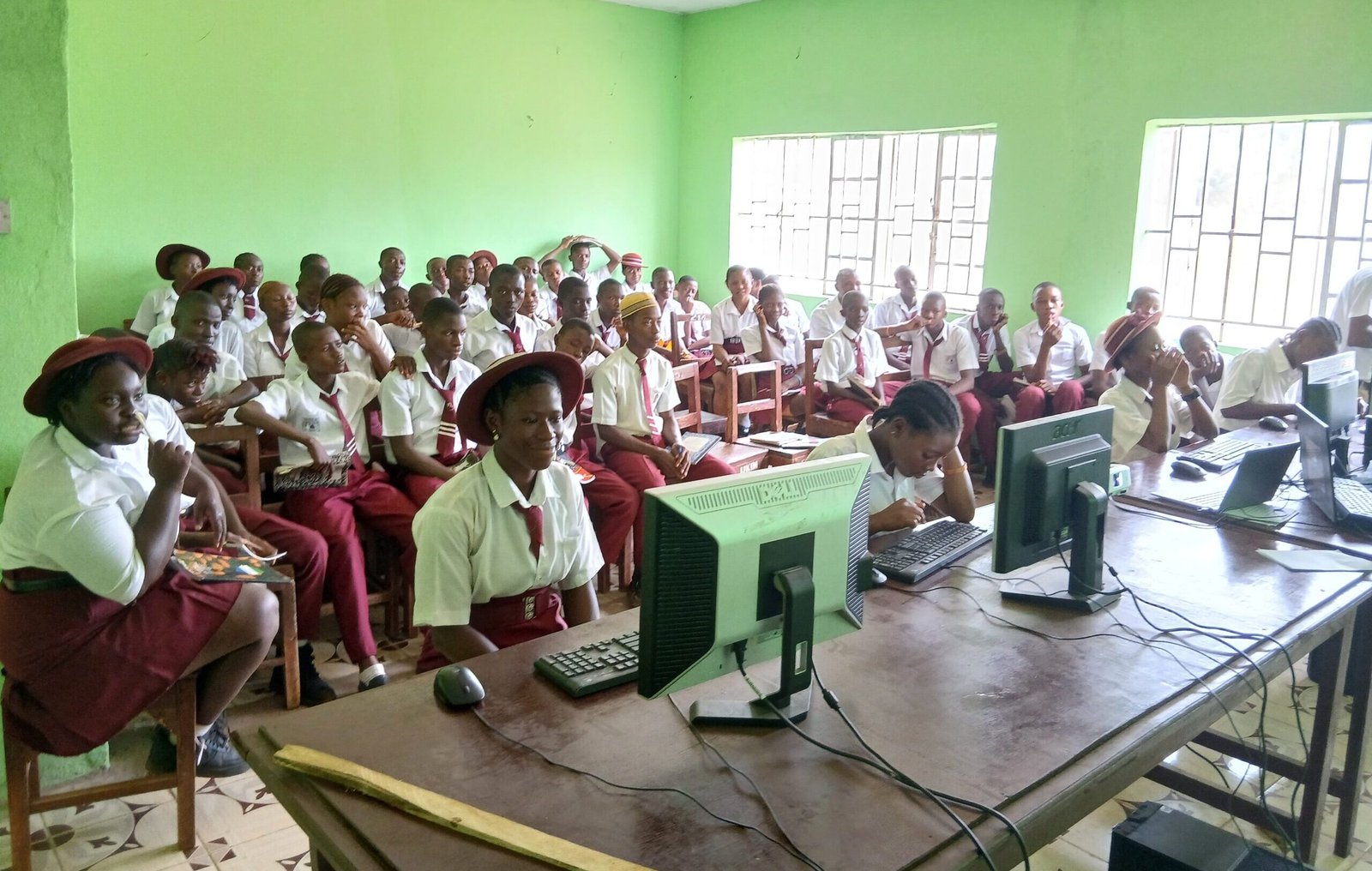 YLTW partners building a school computer room in Sierra Leone